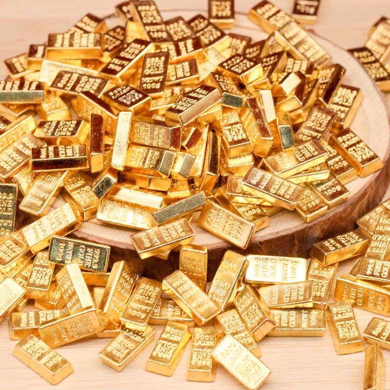 50/100pcs Ultra-Realistic Mini Gold Bars Simulated Gold Ingots Model Sets DIY Ornament Accessories Solid Material