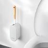 Toilettenbürste mit Holzgriff und Halter, gebogenes Design, abgewinkelte Reinigungsbürste, WC-Wand-Toilettenbürste, Badezimmerzubehör
