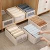 2PC Large Foldable Clothing Storage Box with Visible Window Lightweight Underwear Organizer for Home Wardrobe Sorting