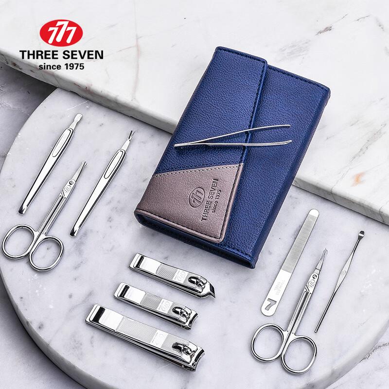 THREE SEVEN TSM-718 Carbon Steel 10-Piece Manicure Set