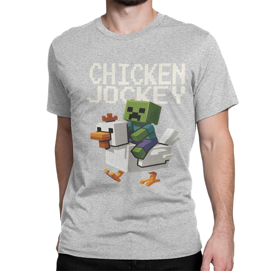 Chicken Jockey Zombie Men Women's T Shirts Game Novelty Tee Shirt Short Sleeve Crew Neck T-Shirt Pure Cotton Gift Idea Clothing