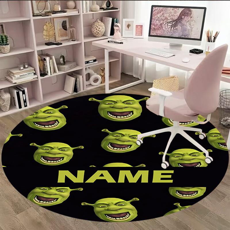 Customizable S-Shrek3 Round Non-Slip Carpet - Ideal for Garden, Picnic, Office, Perfect for Decoration, Suitable For All Seasons