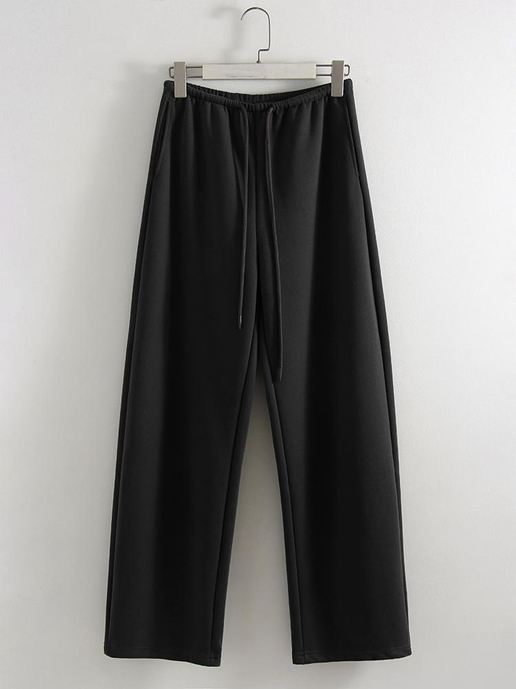 Autumn Burgundy Sweatpants Women Straight Leg Sport Pants Cotton Ladies Gray Basic Joggers Wide Leg Women's Pants And Trousers