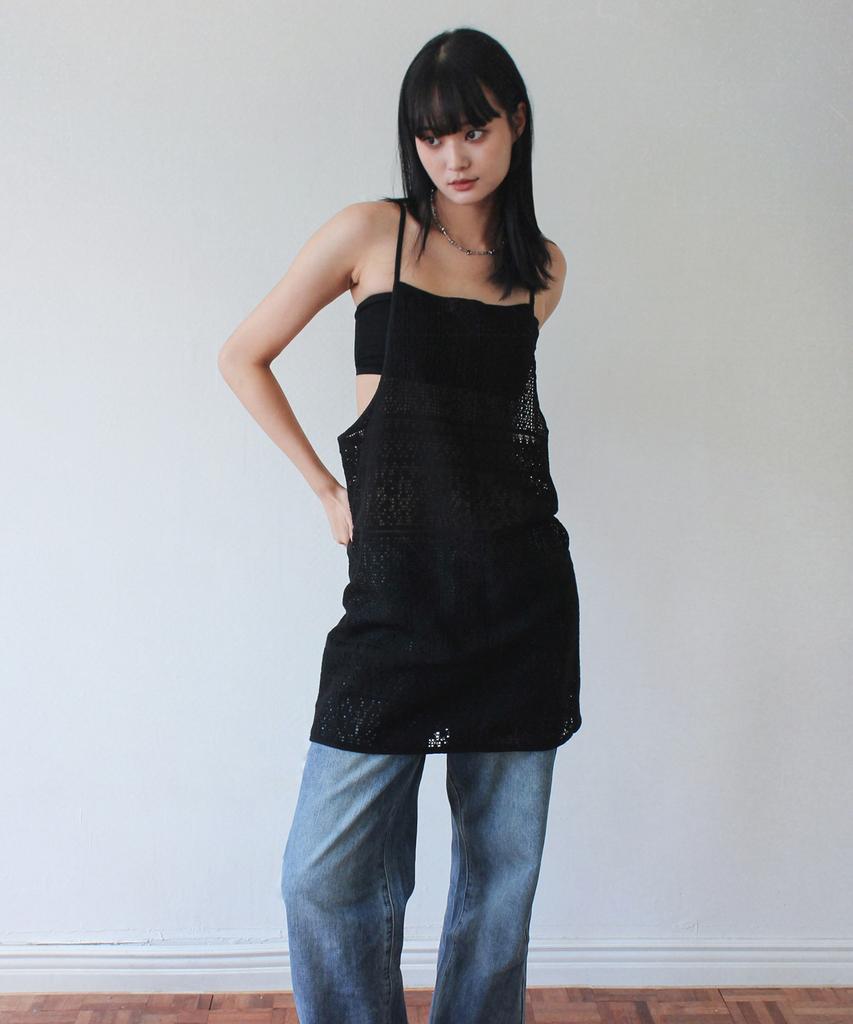Rubati Marrakech Crochet Lace Apron Dress_Black