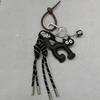Classic Cute PU Leather Cat Shape Keychain Pendant Lovely Car Key Ring Bag Charm Phone Pendant Trinket Key Ring Accessories