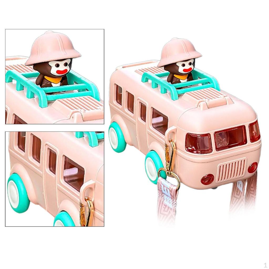 Butelka na wodę w kształcie autobusu z paskiem na ramię, dla dziewcząt, kubek na kemping i do szkoły