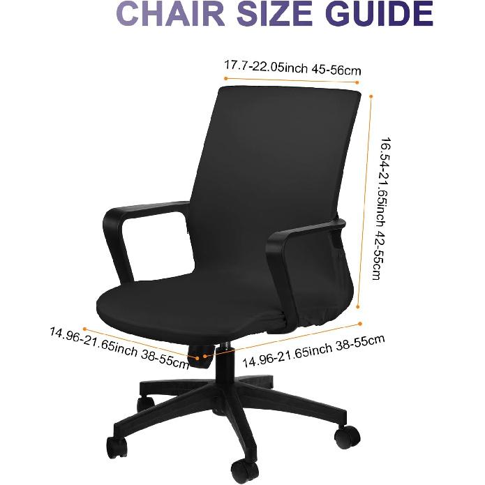 Tallew Office Chair Cover Stretchable Computer Universal Chair Seat Covers Removable Desk Chairs Slipcovers Washable Office Cushion Backrest for