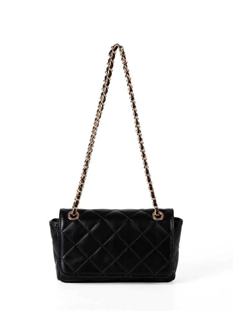 2025 Luxury Designer Diamond Lattice Women Chain Shoulder Bag Stylish Versatile Underarm Bag Crossbody Bag Solid Color Handbags чёрный
