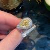Open Water Drip Wax Setting Ring Women, Imitation Citrine Mozzarella Diamond Accessories, White Women's European and American Rings