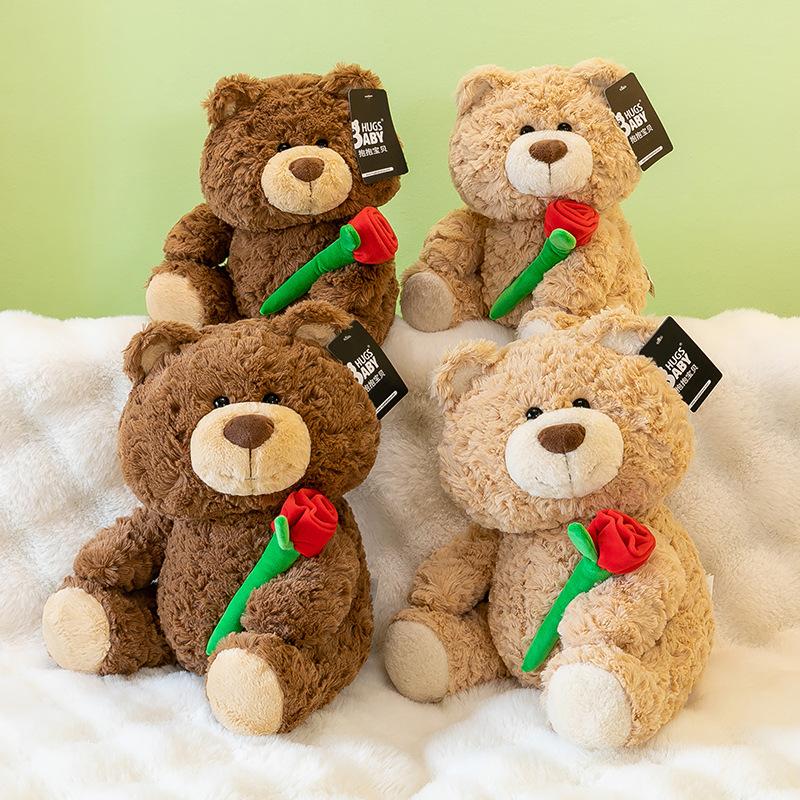 New Cute Teddy Bear Plush Toy Doll Rose Bear Gift for Girlfriend Valentine's Day Birthday