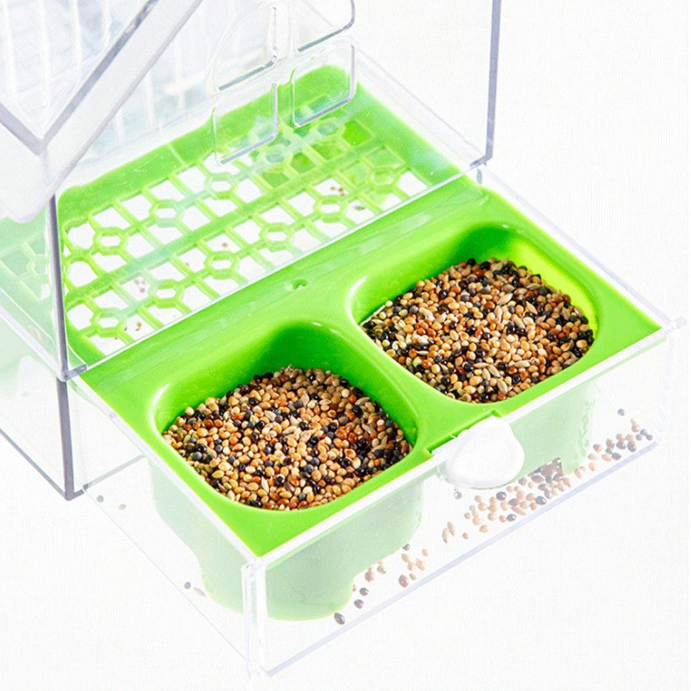 Transparenter Hängender Papageienfutterspender Verhindert Streuung Vogelbad Wellensittich Badewanne Leicht zu Reinigen