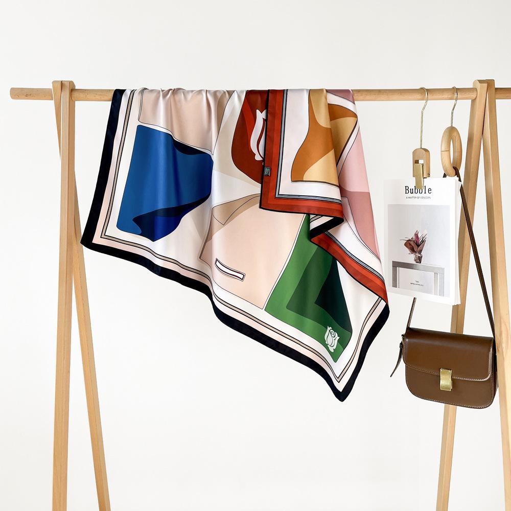 90*90Cm Square Scarf Twill Cotton Feeling Women Head Shawls And Wraps Luxury Print Neck Scarves Hijab Bandana Pashmina