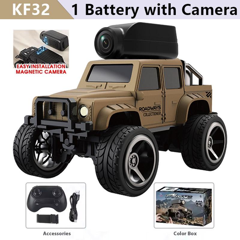 KF32 1:64 RC Mini Climbing Car With LED Light and HD Camera Radio Remote Control Cars Alloy Toy For Kids Christmas Holiday Gifts