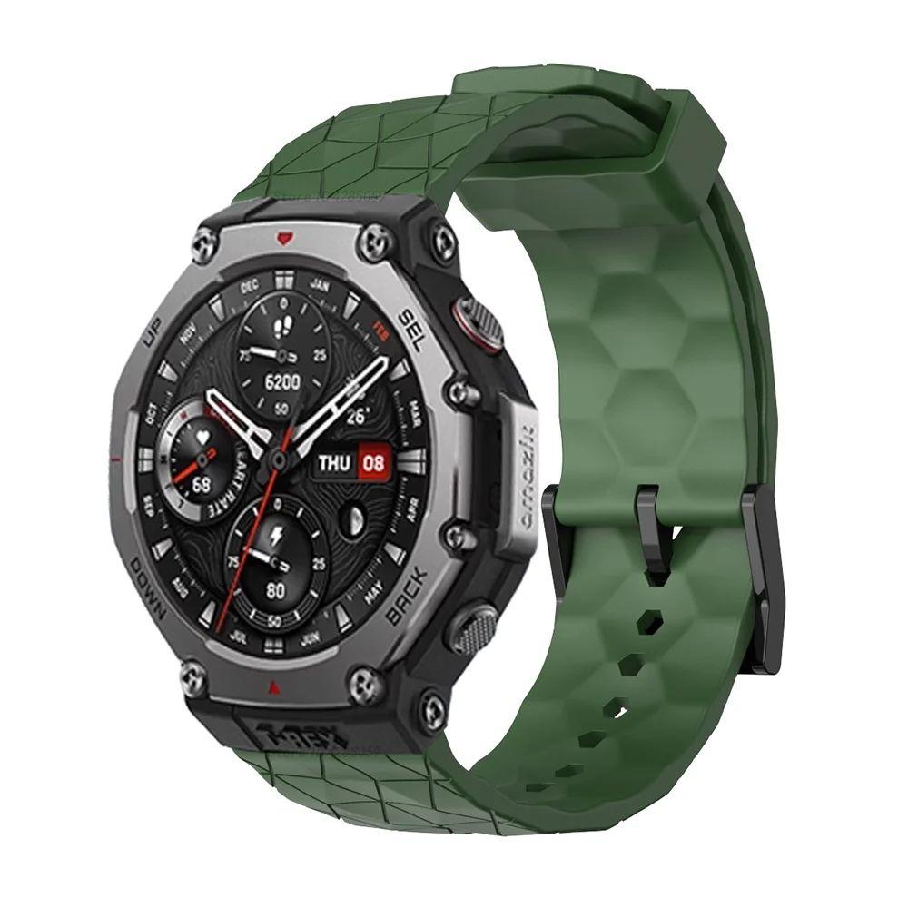 Szilikon szíj Amazfit T-Rex 3 okosórához Sport csere csuklópánt Amazfit T rex 3-hoz Futball mintás karkötő Correa