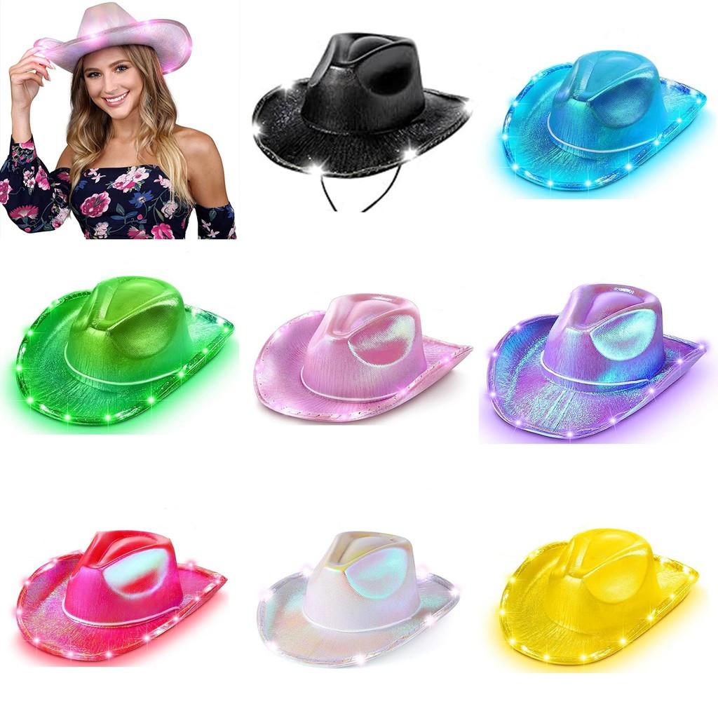 Lighted Fun Cowboy Hat Fixed Shape Halloween Christmas Party Gatherings Supplies