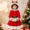 Christmas Girl Costume Dress With Padded Hoodie For Holiday Stage Performances And Dance Shows