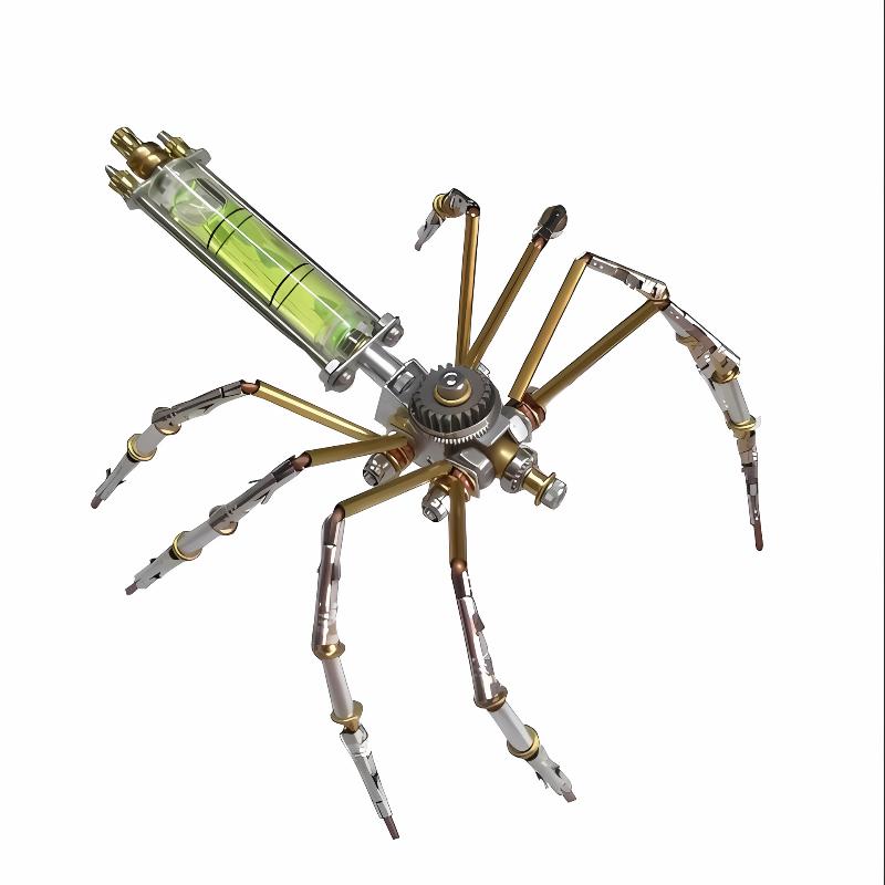 1 Conjunto de Quebra-Cabeças 3D Insetos Cyberpunk Montagem Criativa Feito à Mão Quebra-Cabeças de Metal Diy Aranha Mecânica Kit de Modelo de Metal