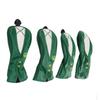 4Pcs Golf Head Cover Set Wood Club Waterproof PU Accessories Green Jacket Pattern Thickened Plush