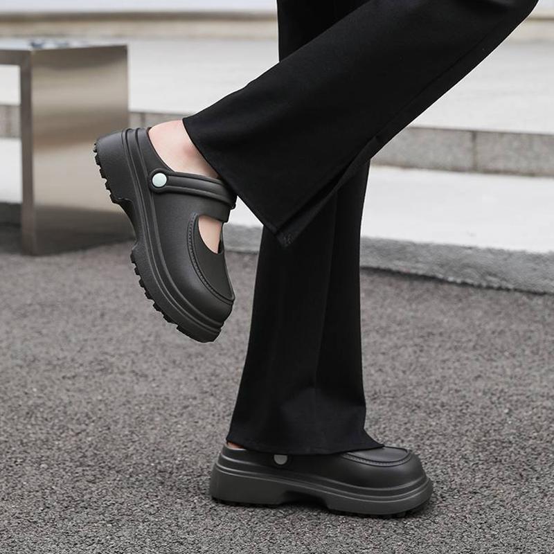 Outdoor Summer Vintage Solid Slippers Anti Slip Platform Home Soft Bottom Beach Slippers Women Waterproof Sandals Ladies Shoes