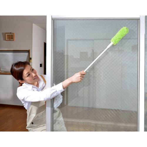 [Leichter Zugang zu hohen Stellen] Seiei Big Clean Austauschbare Fliegengittertür, Lange Ausführung, Grün, 17642