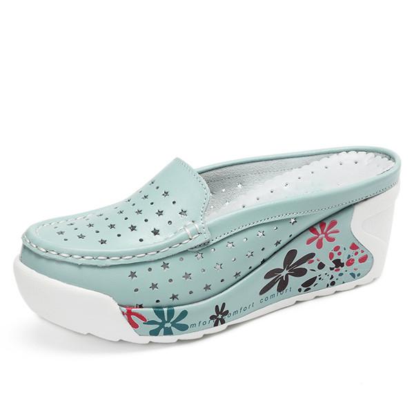 Fashion GKTINOO Summer Woman Shoes Platform Slippers Wedges Flip Flops Women High Heel Slippers For Women Casual Sandals Female Shoes