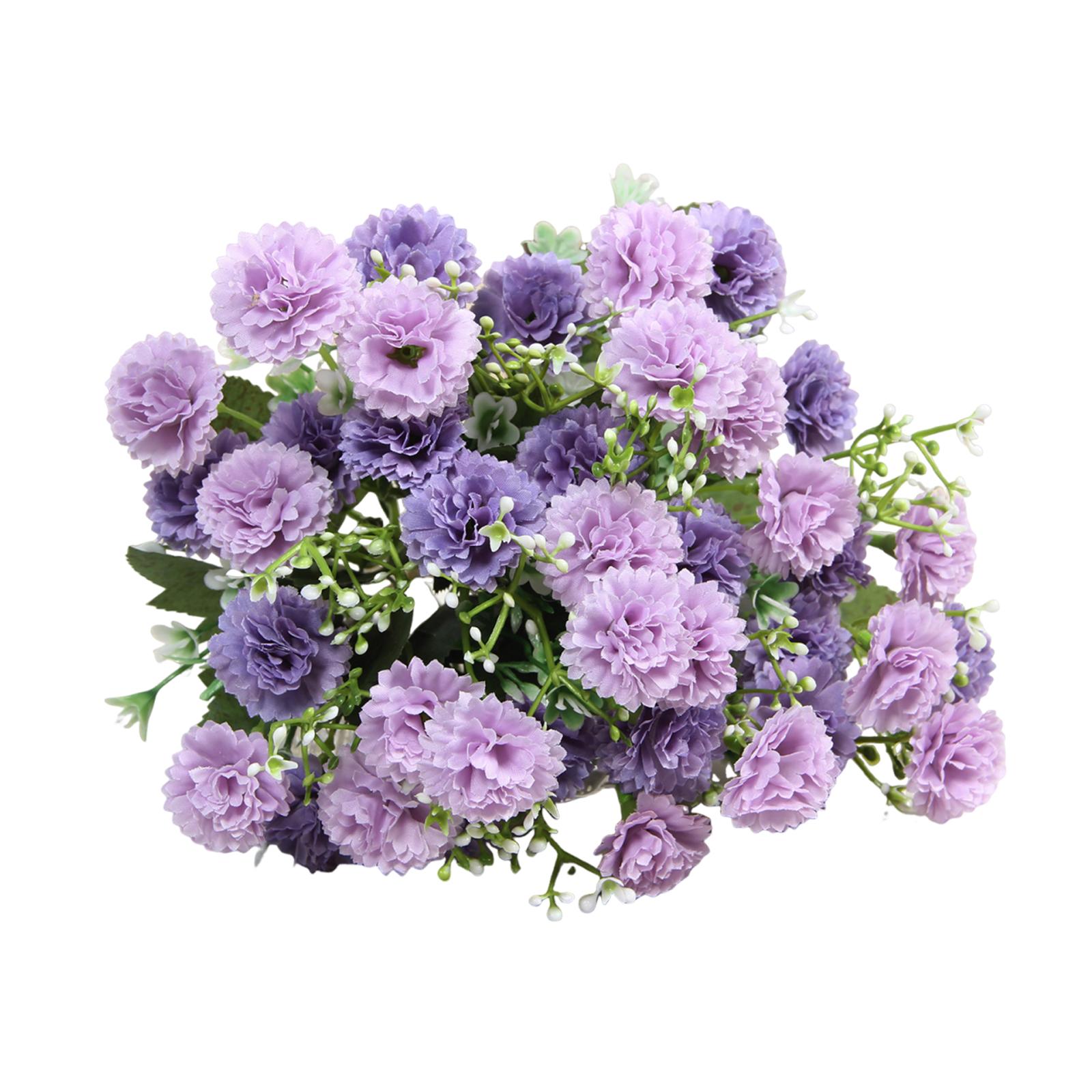 

Artificial Flowers Faux Floral Arrangement Wedding Decoration Lifelike Elegant Carnation Simulation Flower for Yard Porch фіолетовий