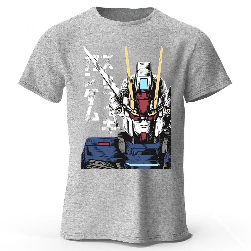 Japanese Retro Mobile Suit Gundam Pure Cotton T-shirt Unisex Daily Casual Versatile Comfortable Plus-size Short Sleeves Tees