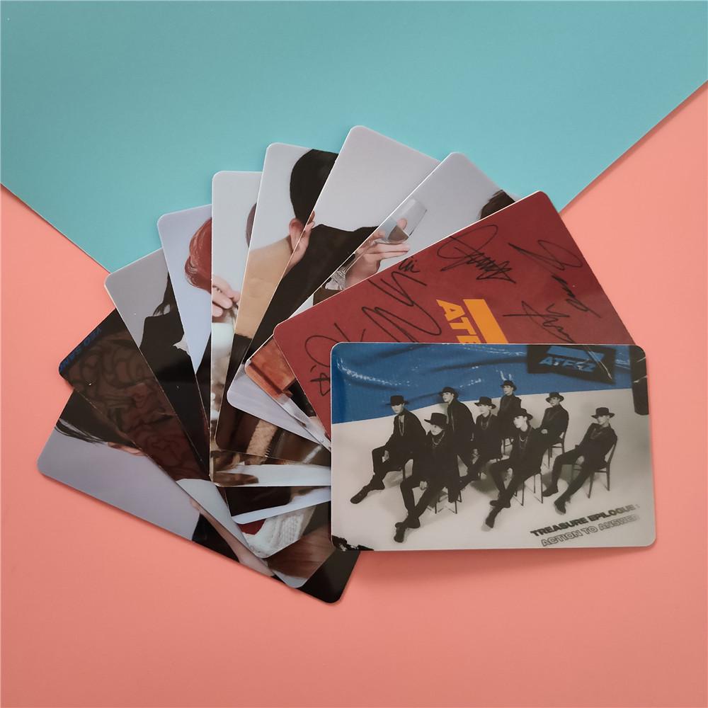 ATEEZ: Action to Answer Album Merchandise - Crystal Card, Sticker, Bus Card Sticker, and Postcard. ATEEZ TREASURE EPILOGUE: ACTION TO ANSWER