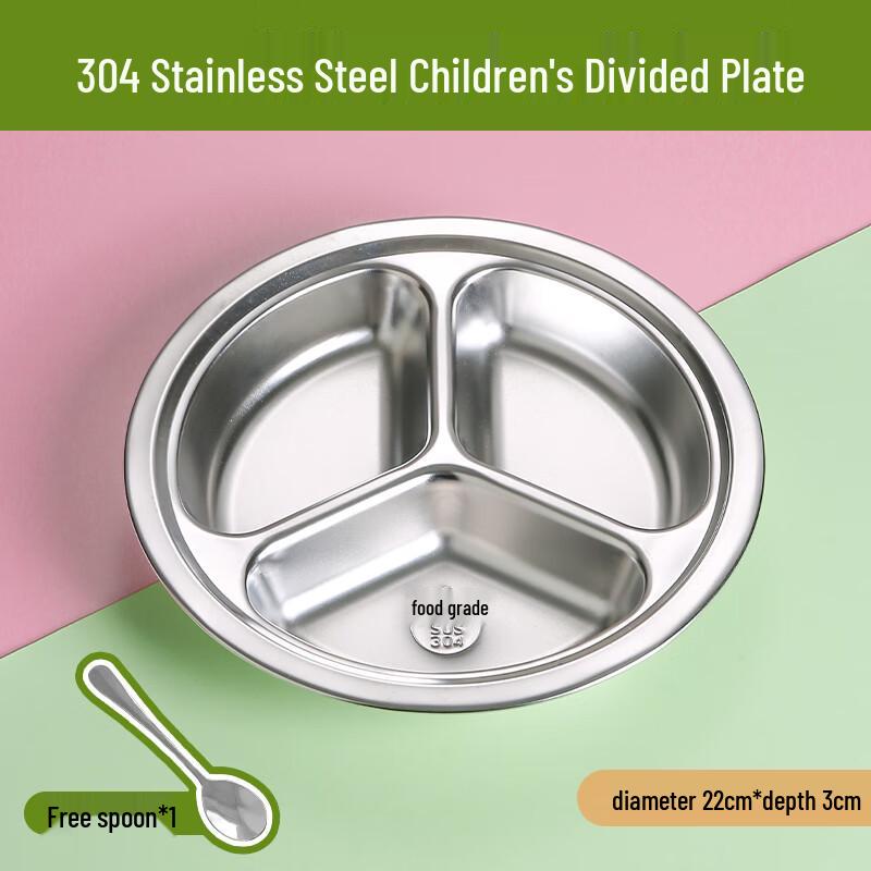 304 Edelstahl Kinder geteilte Essteller mit Löffel
