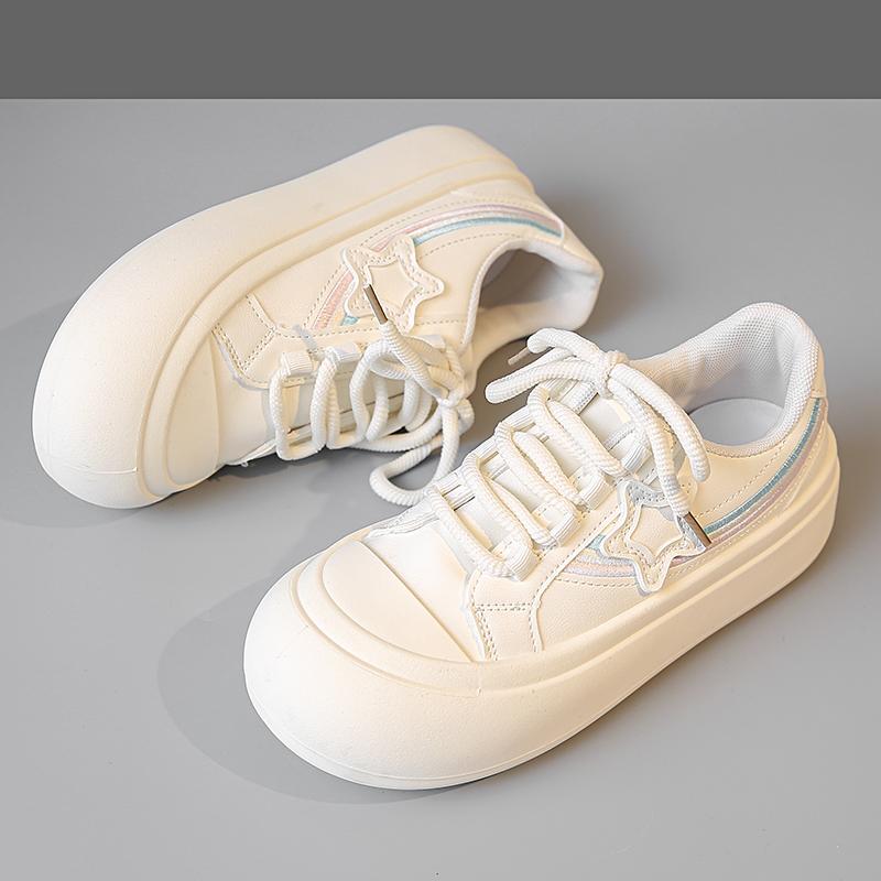 Fashion Cute Sneakers for Female Students, Pink Sneakers, Harajuku Style Thick-soled Sneakers, Women's Casual Tennis Shoes