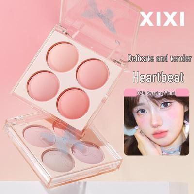 XIXI Diffuse Butterfly Blush: Korean-Style, Matte, Four-Color Palette with Natural Contouring and Color Payoff.