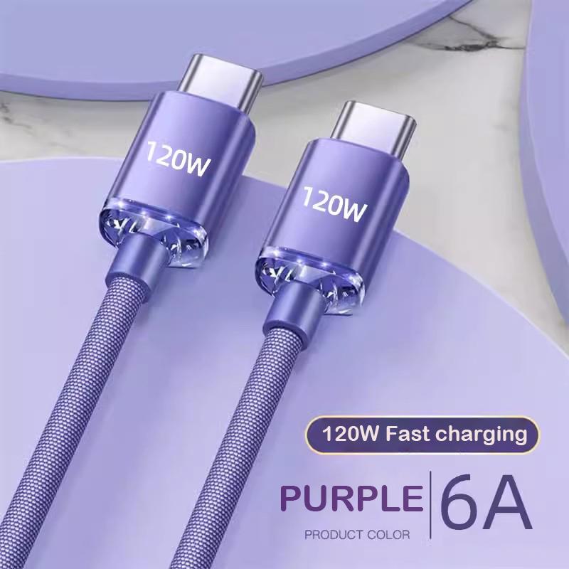 USB A or C to USB C Cable PD 120W 6A Fast Charging Wire For Xiaomi 14 13 12 POCO Realme Fast Charger USB Type C Quick Data Cord