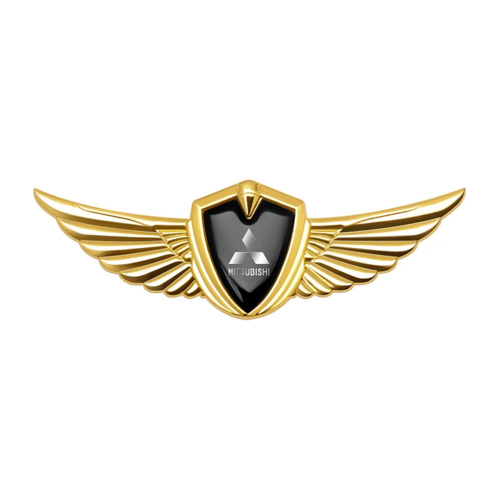 3D Wing Shape Metal Car Emblem Badge Car Interior Accessories For Mitsubishi Outlander, ASX, Pajero