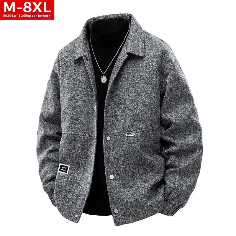 Gemütlich Einkuscheln Einfache Jacke mit quadratischem Kragen Übergewichtige Männer Übergröße Locker Lässig Taschenmantel