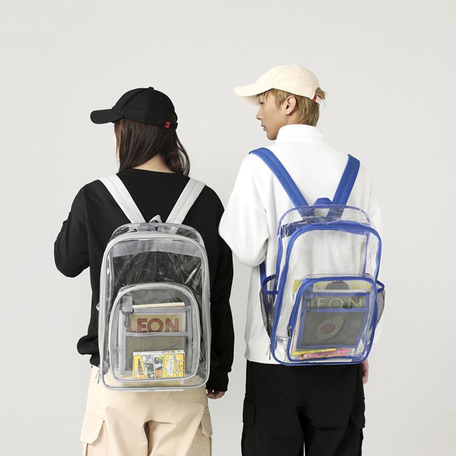 PVC Transparent Shoulder Bag Unisex Fashion Large Capacity Portable Backpacks Multifunctional Waterproof Male Female Knapsack