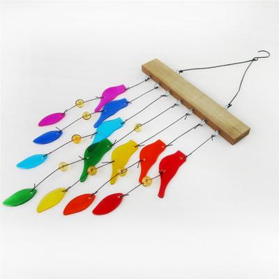 Handgefertigte Kristallglas- und Treibholz-Windspiele, Sandgestrahlte Glas- und Holz-Handgefertigte Windspiele, Vogel-Windspiele Langlebig