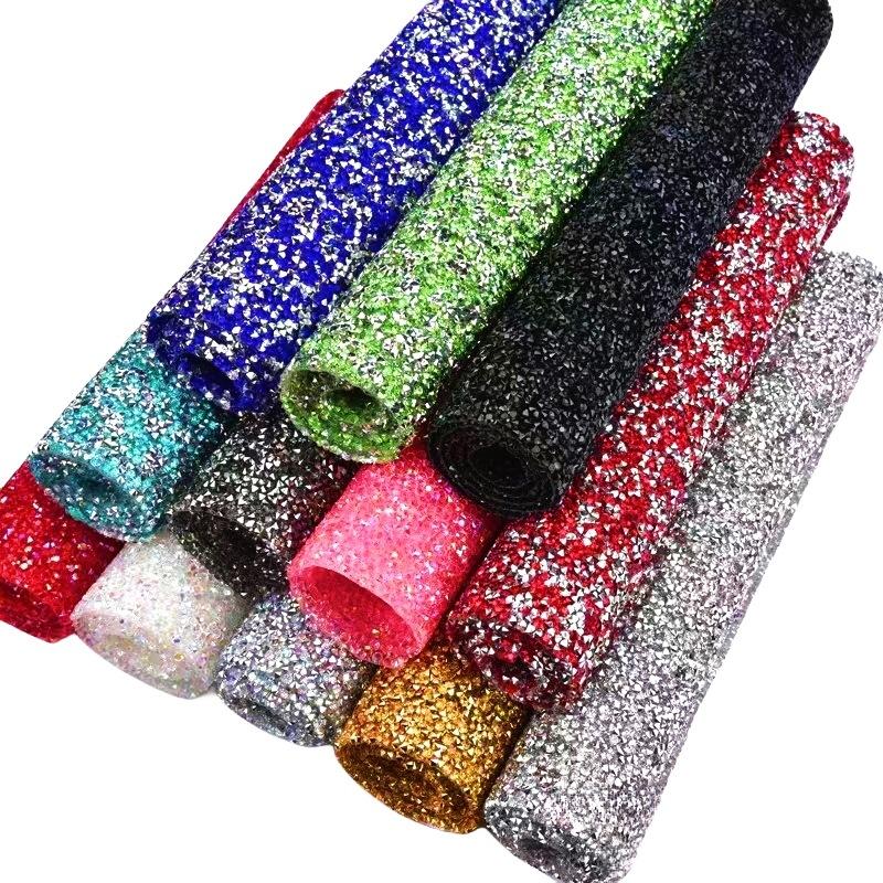 VC 20*24cm *40 Self-Adhesive Glass 3D Eco-Friendly Rhinestone Flatback 14 Facets Strip Sticker DIY Accessories Phone
