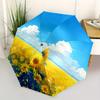 1pc Sunflower Field Auto Open/close, All-Season Portable Folding Umbrella for Women & Men, Travel, Everyday, Formal Events - Compact Luxury Parasol, O