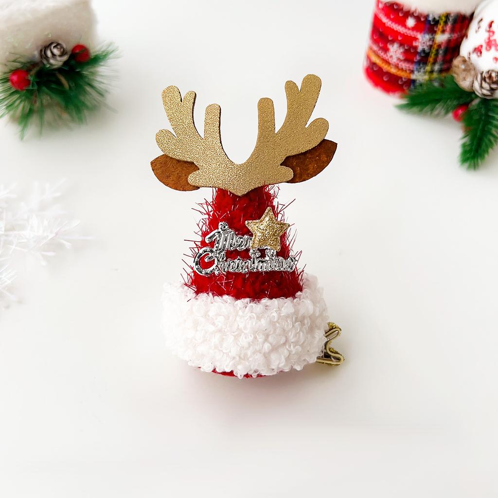 Mini Cute Sparkling Santa Claus Hat Christmas Hair Clips Xmas Party Gift for Adults and Kids New Year Headwear Hair Accessories