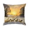 Retro Christmas Stylecushions Pillowcase Polyester Cushion Cover Throw Pillow Sofa Decoration Pillowcover Home Decor