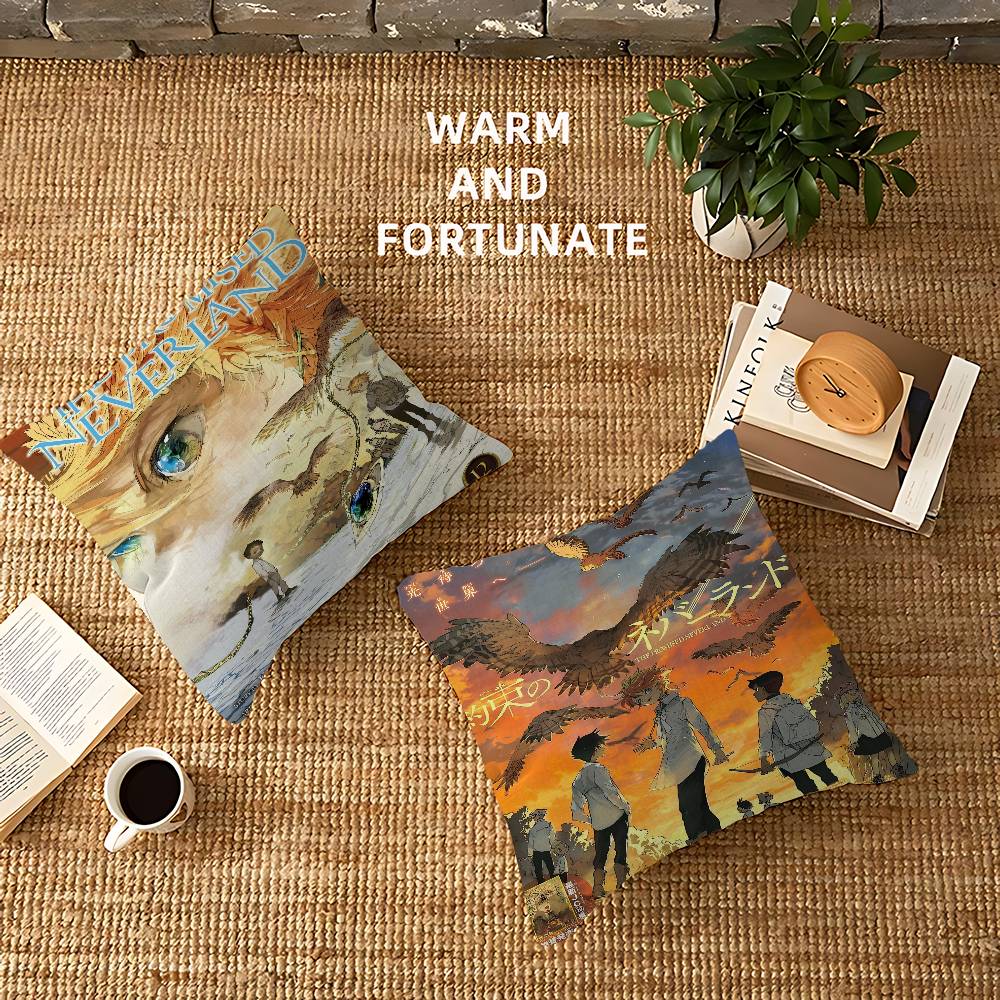 Cartoon The Promised Neverland Pillow Cover Sofa Cushion Cover Home Room Decoration Children Gift