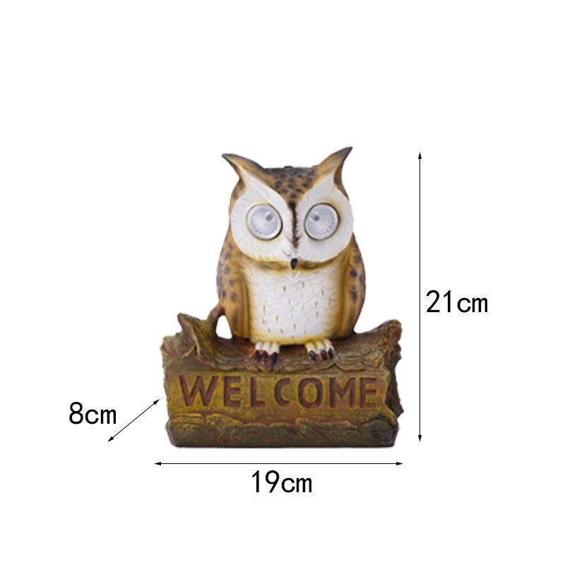 Garden Outdoor Solar Lights Owl Ornaments Villa Garden Simulation Animal Creative Wall Hanging Decorations