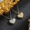 European & American Cross Heart Necklace: Copper with Micro-Inlaid Diamonds, Color-Preserving, Luxurious New Design