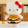 Soft Hamburger Cat Cartoon Plush Doll For Girls Birthday Gift Wholesale