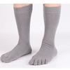 5 Pairs  Men'S Business Dress Socks With Fingers Man Solid Black Autumn Sweat-Absorbing Anti-Friction Crew Cotton Toe Socks