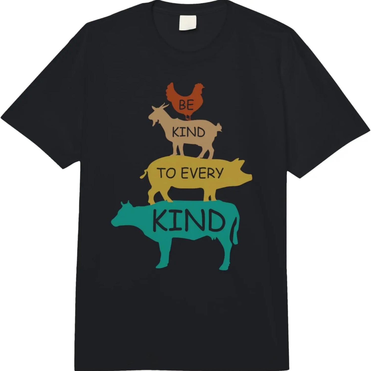 Be Kind To Every Kind Retro Funny Vegetarian Vegan Comfort Colors Adult Heavyweight T-shirt S чёрный