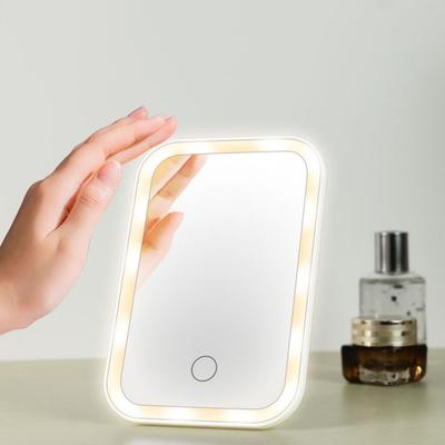 LED Make-up Spiegel USB Oplaadbare Spiegel met Verstelbare Stand 3 Verlichtingsmodi Draagbare Cosmetische Spiegel voor Jezelf of Geliefden