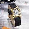 Irregular Y2K Couple Wrist Watches Unique Design Leather Strap Quartz 30M Water Resistant