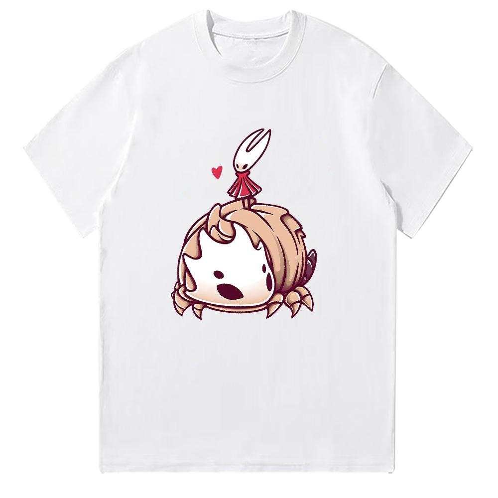 Hollow Knight Silksong Cartoon T Shirts Hornet & Bell Beast Unisex T-shirt Gaming High Quality Cotton Tee Funny Y2K Short Sleeve