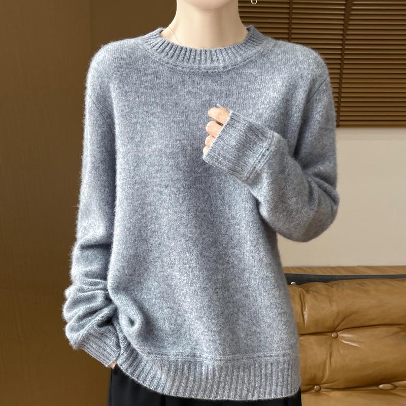 Women's Cashmere Sweater Qinghe Cashmere 30% Cashmere 70% Wool Autumn and Winter Pullover Warm and Fashionable